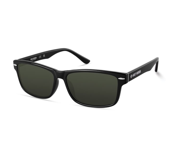 Casual Rectangular Sunglasses - Green Lens 1