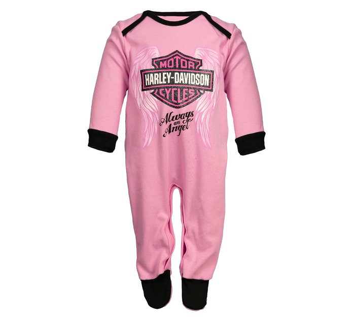 Infant Girl's Interlock Footed Coverall 1