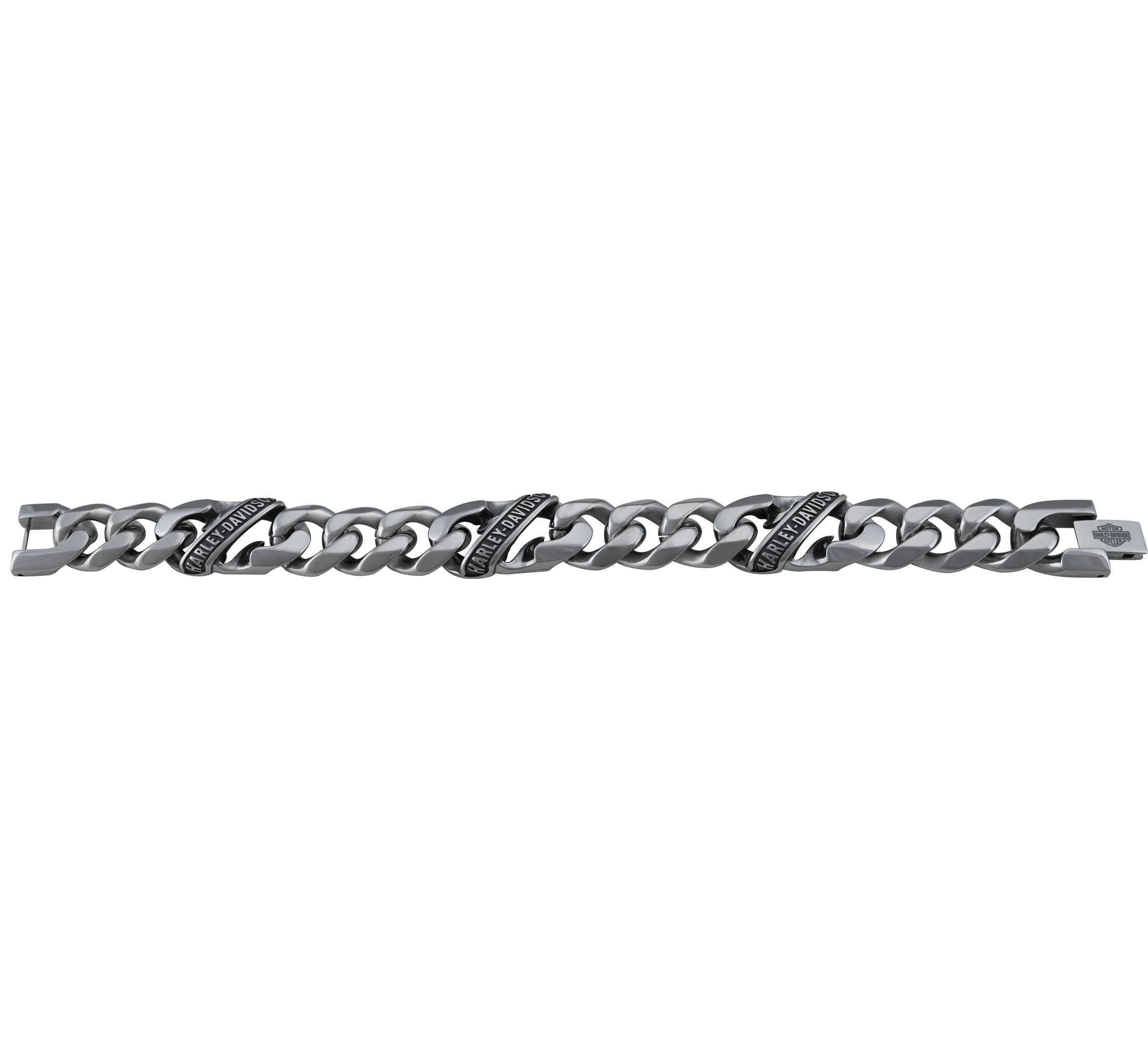 Harley-Davidson Men's Banner Curb Link Chain Necklace, Silver Steel - 22