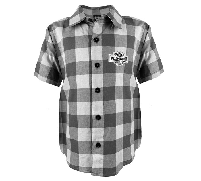 Boy's Plaid Short Sleeve Shirt 1