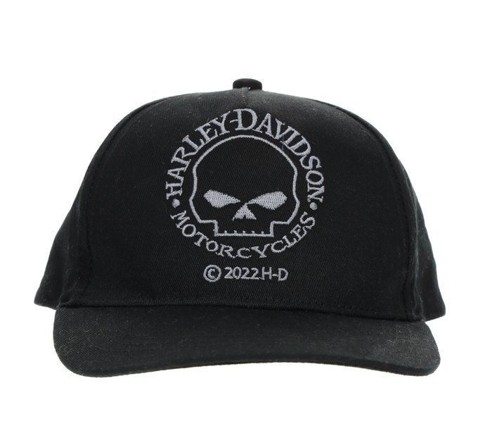 Toddler Twill Flat Brim/Snap Back Cap with embroidered Skull 1