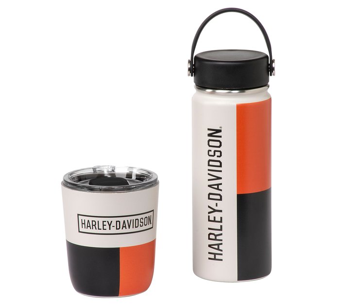 Harley-Davidson Retro Block Travel Mug & Water Bottle Set 1