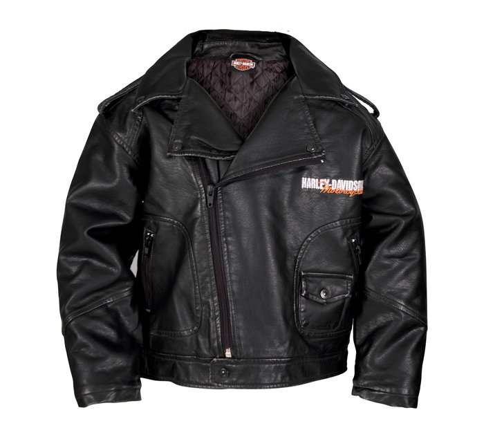 Little Kid Faux Leather Motor Cycle Jacket 1
