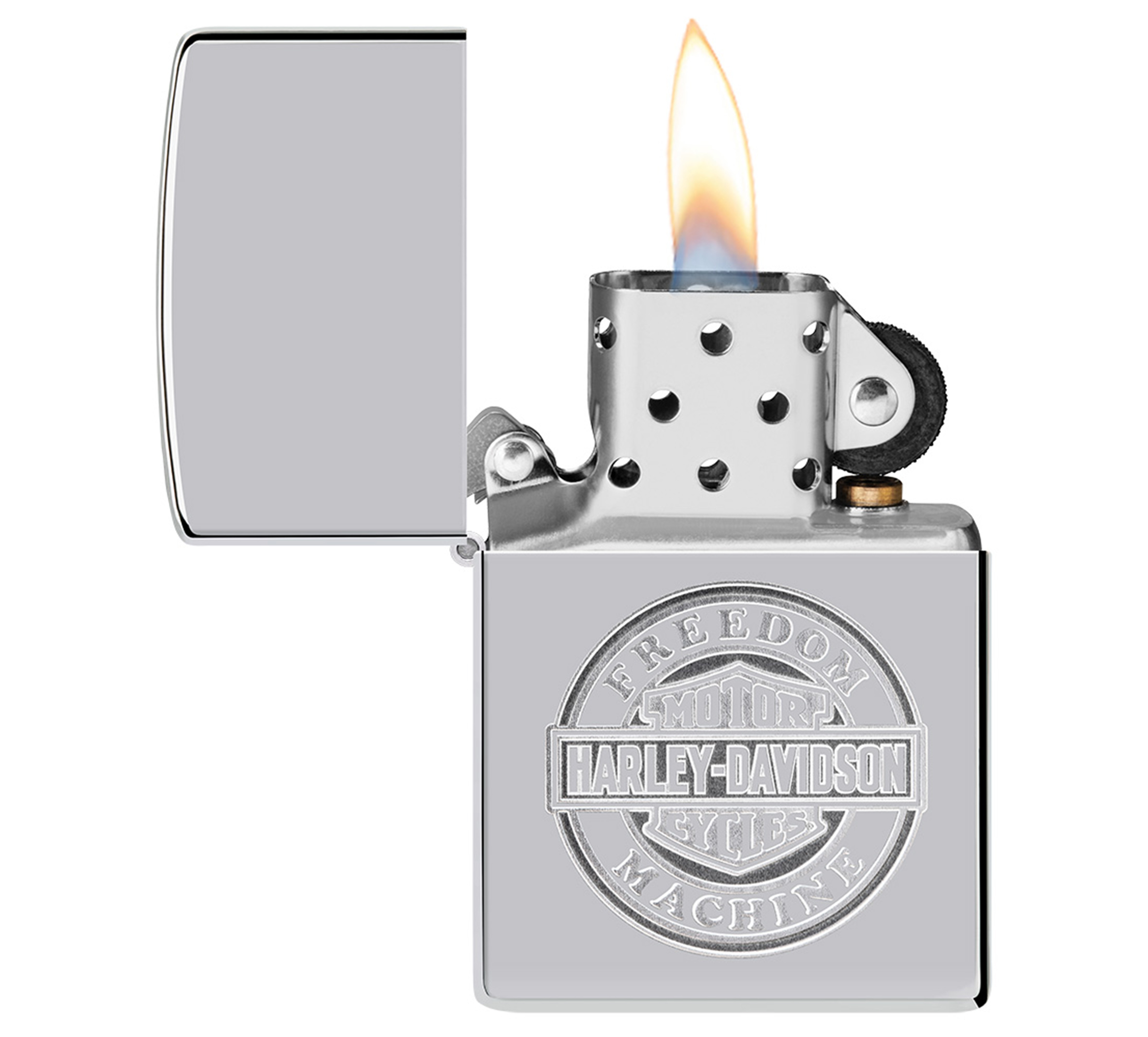 Harley-Davidson Bar & Shield High Polish Chrome Windproof Lighter