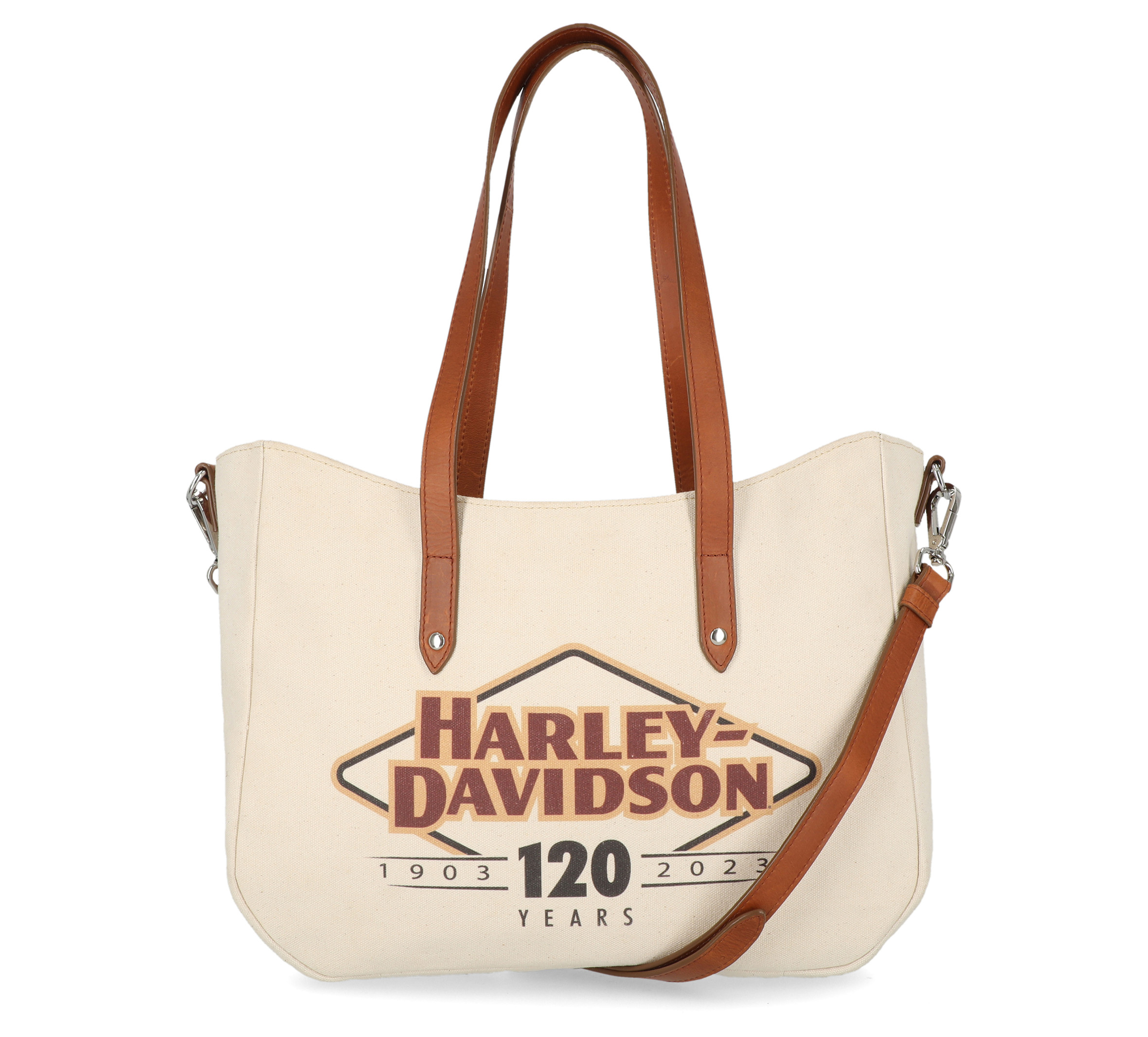Harley-Davidson Women's 120th Canvas Shopper, Oatmeal