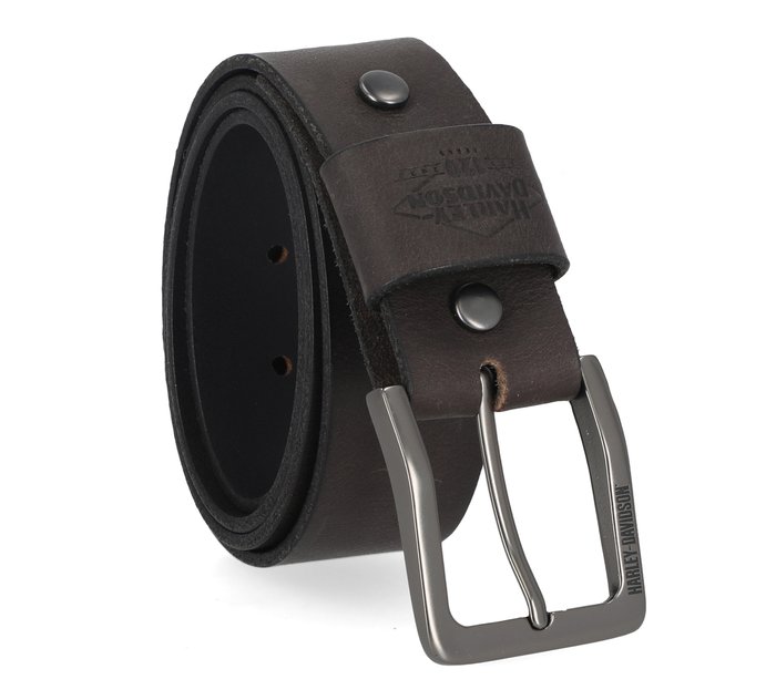 Men's 120th Pebble Snap On Leather Buckle Belt 1