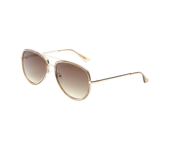 Plastic and Metal Combination Oval Sunglasses 1