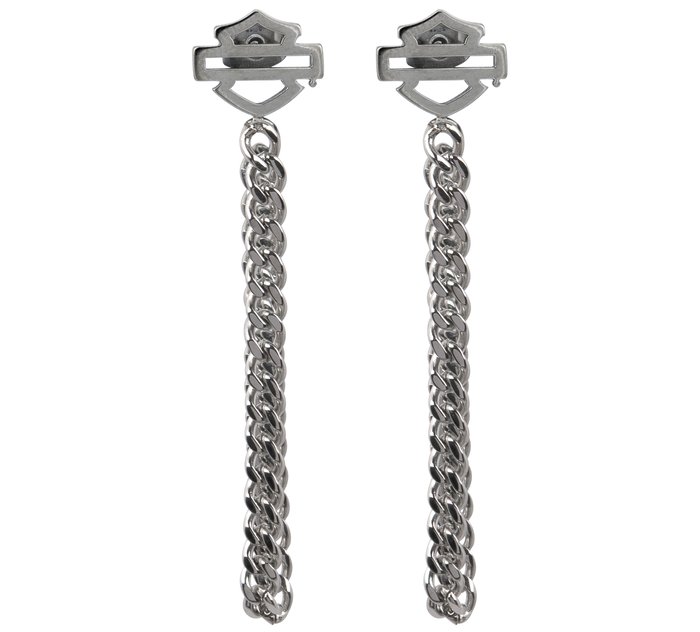 Curblink Drop Chain Post Earrings 1