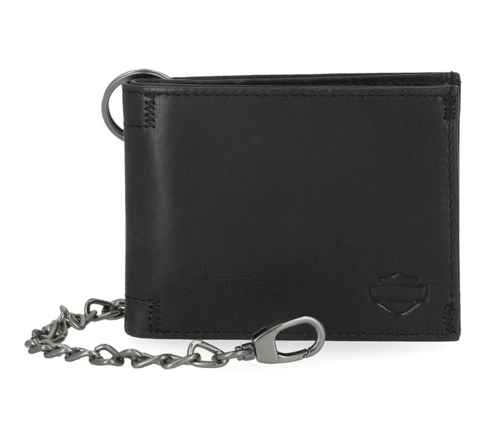 Men's Universal Classic Billfold Leather Wallet With Chain 1