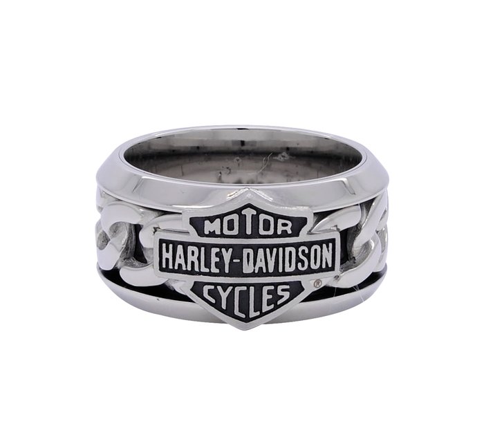 Men's Harley-Davidson® Steel Chain Bar & Shield Ring 1