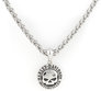 Men's Steel Skull Disc Necklace