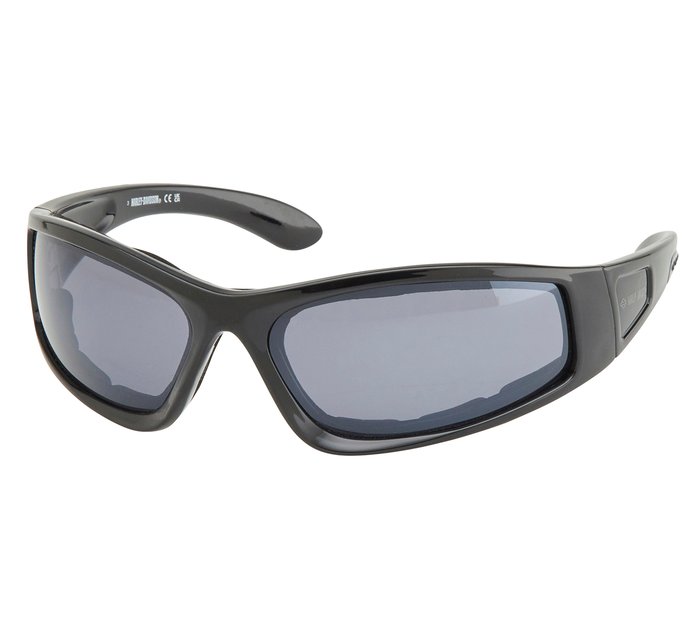 Harley-Davidson Men's Signature Sport Performance Sunglasses, Shiny Black