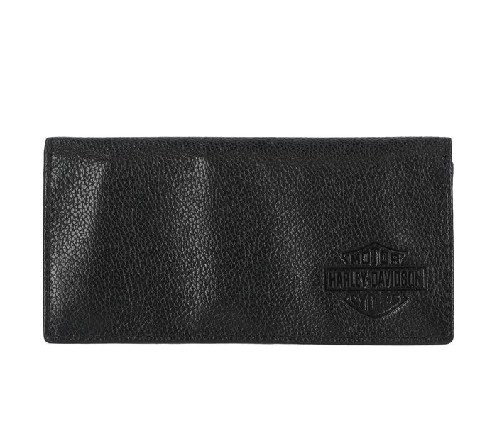 Men's Classic Leather Long Black Wallet 1