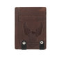 Men's Crazy Horse Eagle Card Case Brown Leather