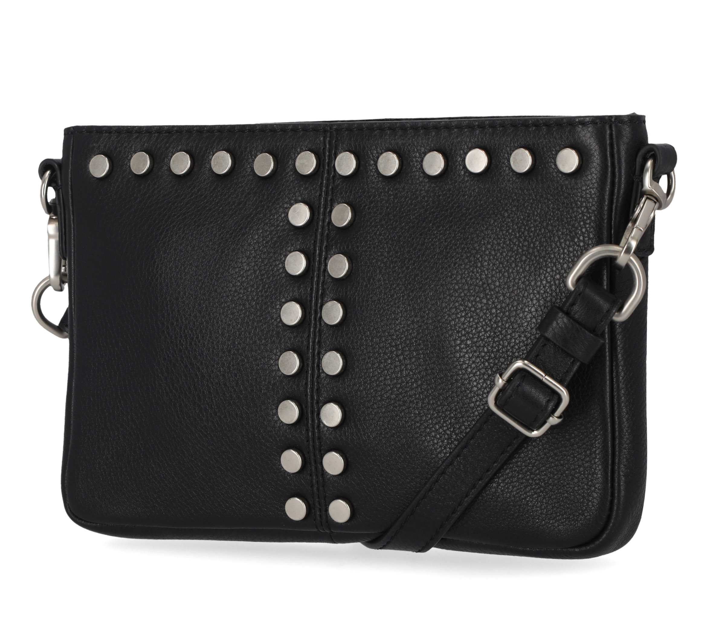 Womens Black Studded Handbag Genuine Leather Crossbody Bags –  igemstonejewelry