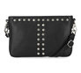 Women's Double Studded Leather Hip Bag Black