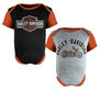 Infant Ribbed 2 Pack Bodysuits - Black/ Orange