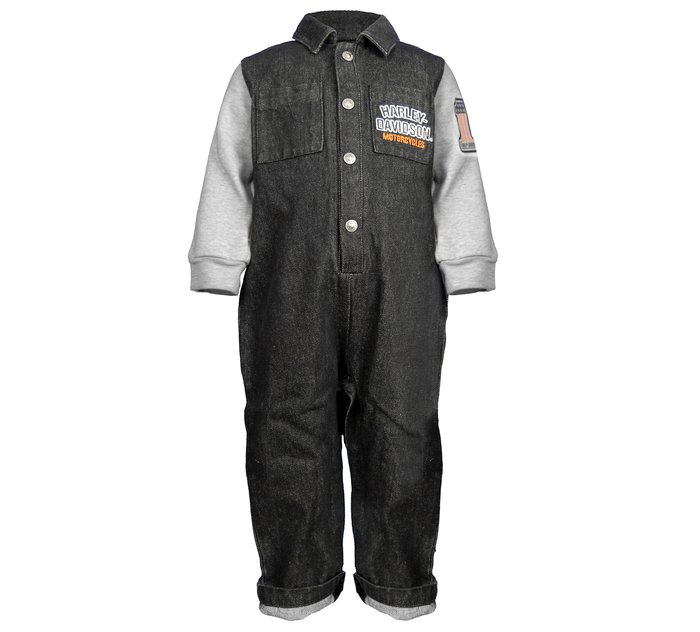 Toddler Denim and Fleece Workshop Coverall 1