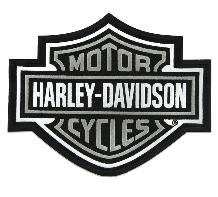Harley-Davidson 4 in. Embroidered Sharp H-D Emblem Sew-On Patch -  Black/Orange, Harley Davidson 
