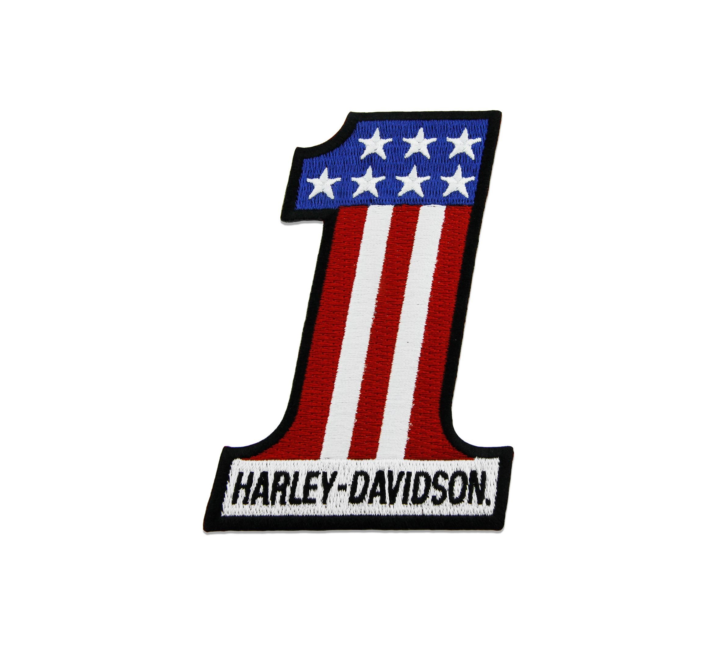 Harley-Davidson 3 inch Embroidered RWB #1 Logo Small Emblem Sew-On Patch