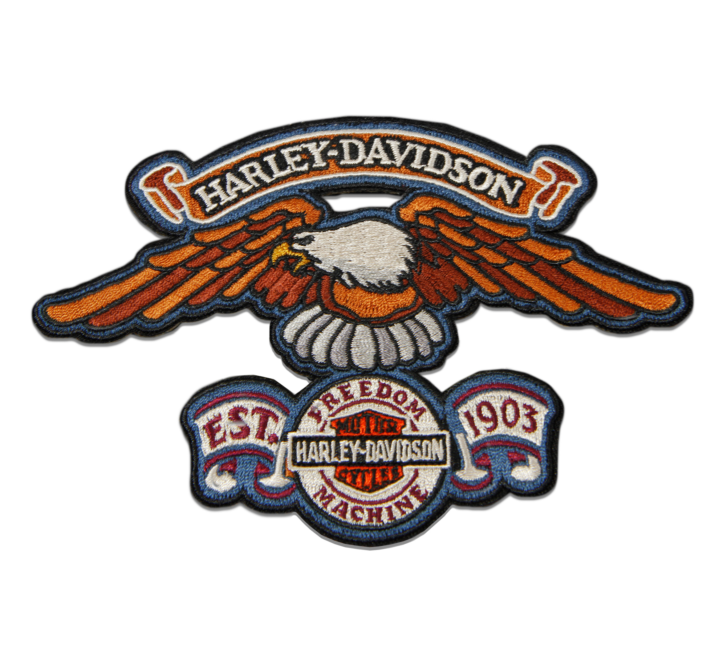 Harley-Davidson 6 in. Embroidered Eagle Freedom Machine Emblem Sew-On Patch