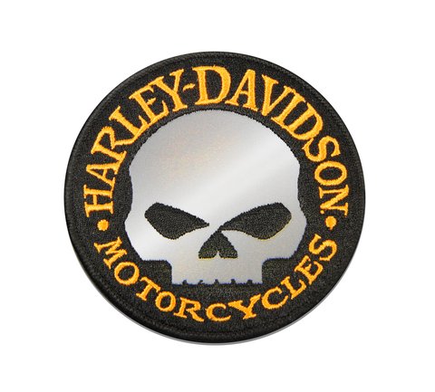 Harley Davidson - Harley Davidson - Skull - silver- Patch - Back Patches -  Patch Keychains Stickers -  - Biggest Patch Shop worldwide