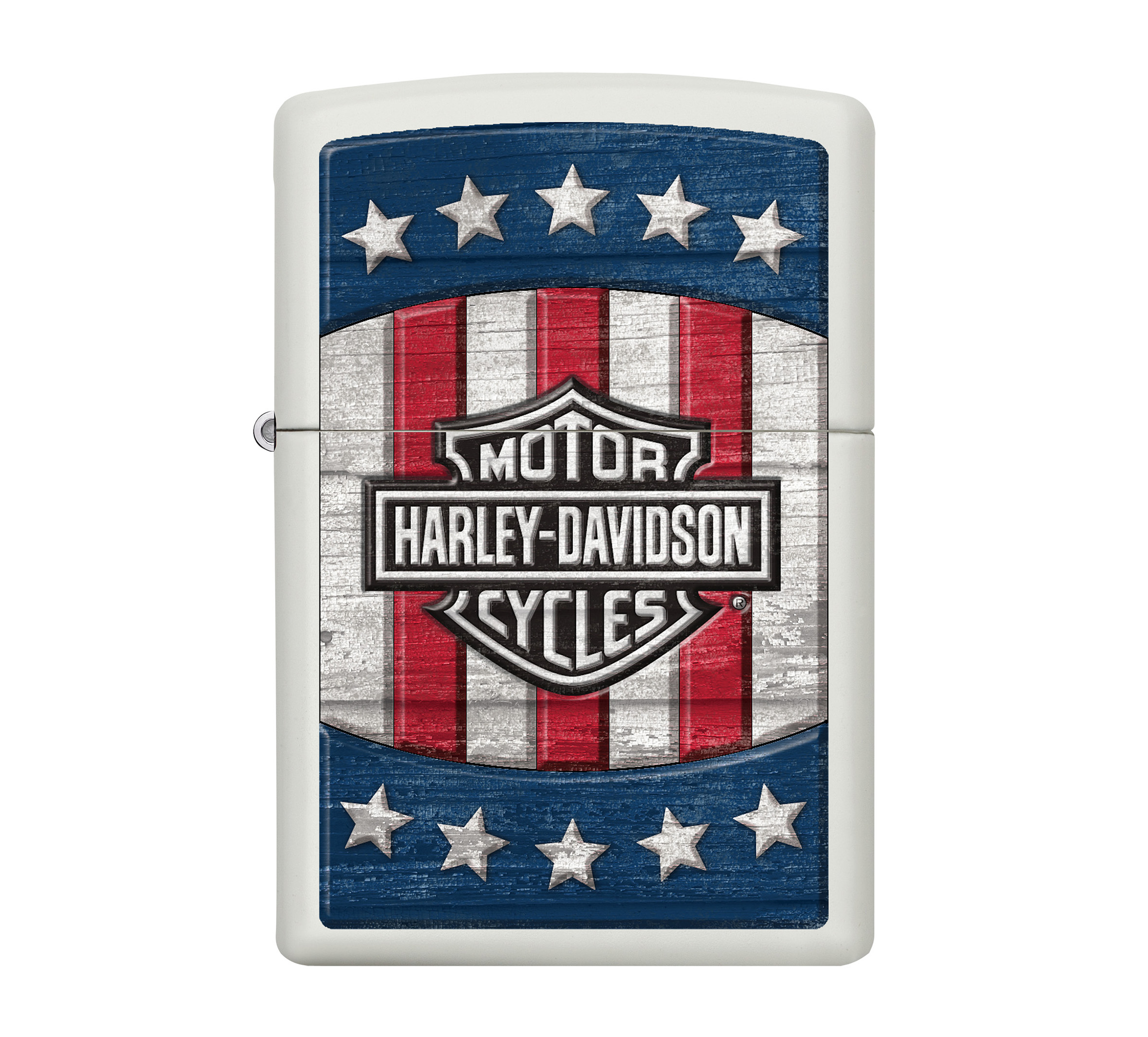 Udråbstegn alligevel korrelat Harley Davidson Star & Stripes Color Image White Matte Windproof Lighter |  Harley-Davidson USA