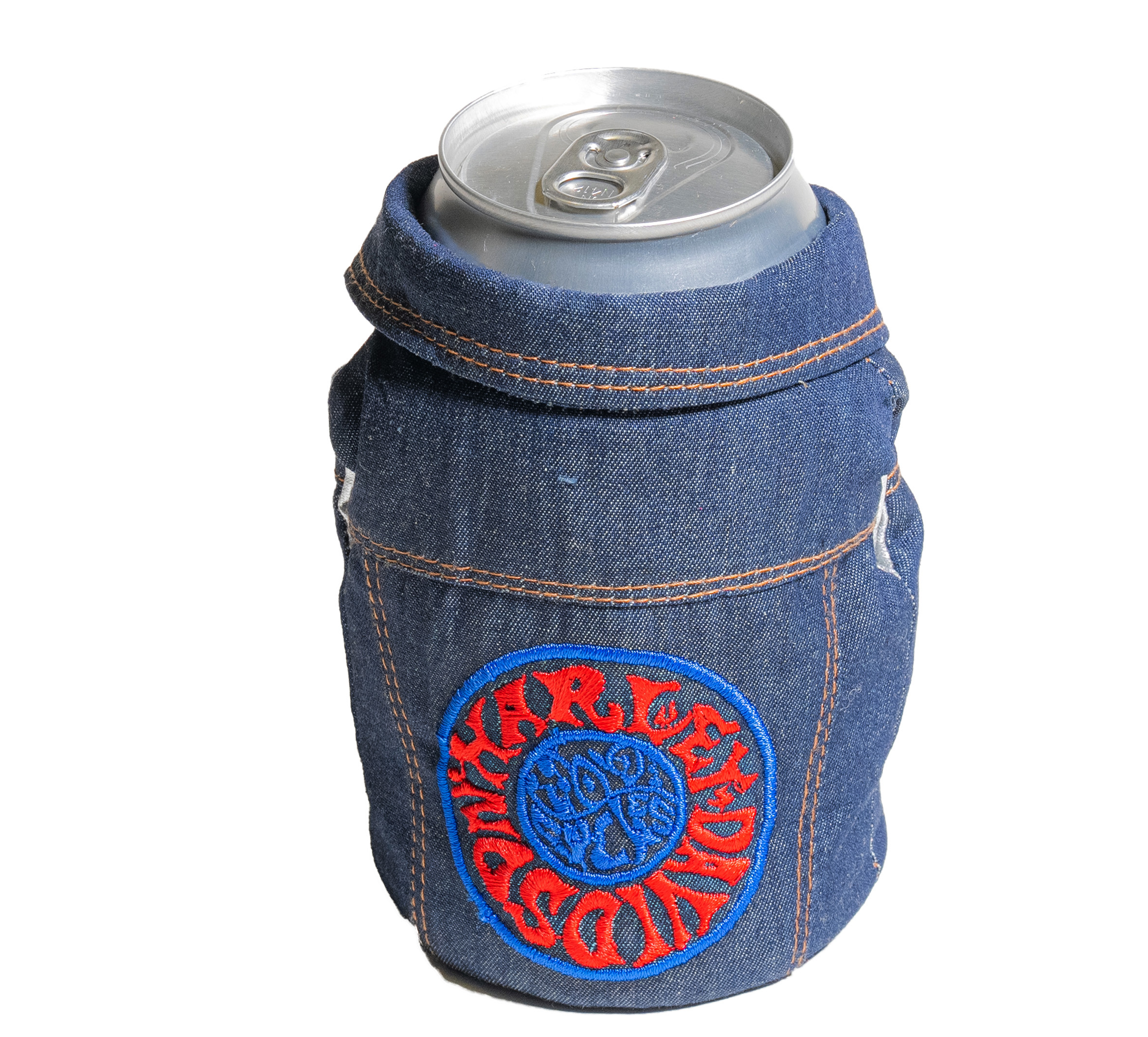 1970's Psychedelic Denim Can Cooler