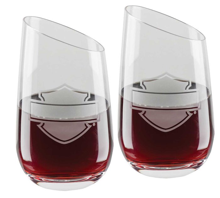 Open Bar &Shield Stemless Wine Glass Set of 2 1