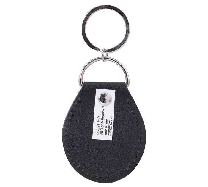 Mini Stoned Oil Leather HK Belt Clip Keychain Key Holder Black