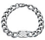 Outline Bar &Sheild Stainless Steel Curblink Bracelet