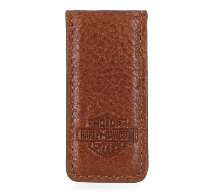 Bar & Shield Leather Money Clip Cognac 1