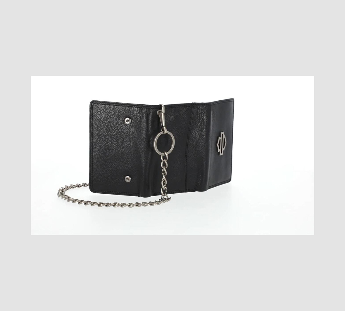 Open Bar & Shield Trifold Chain Wallet