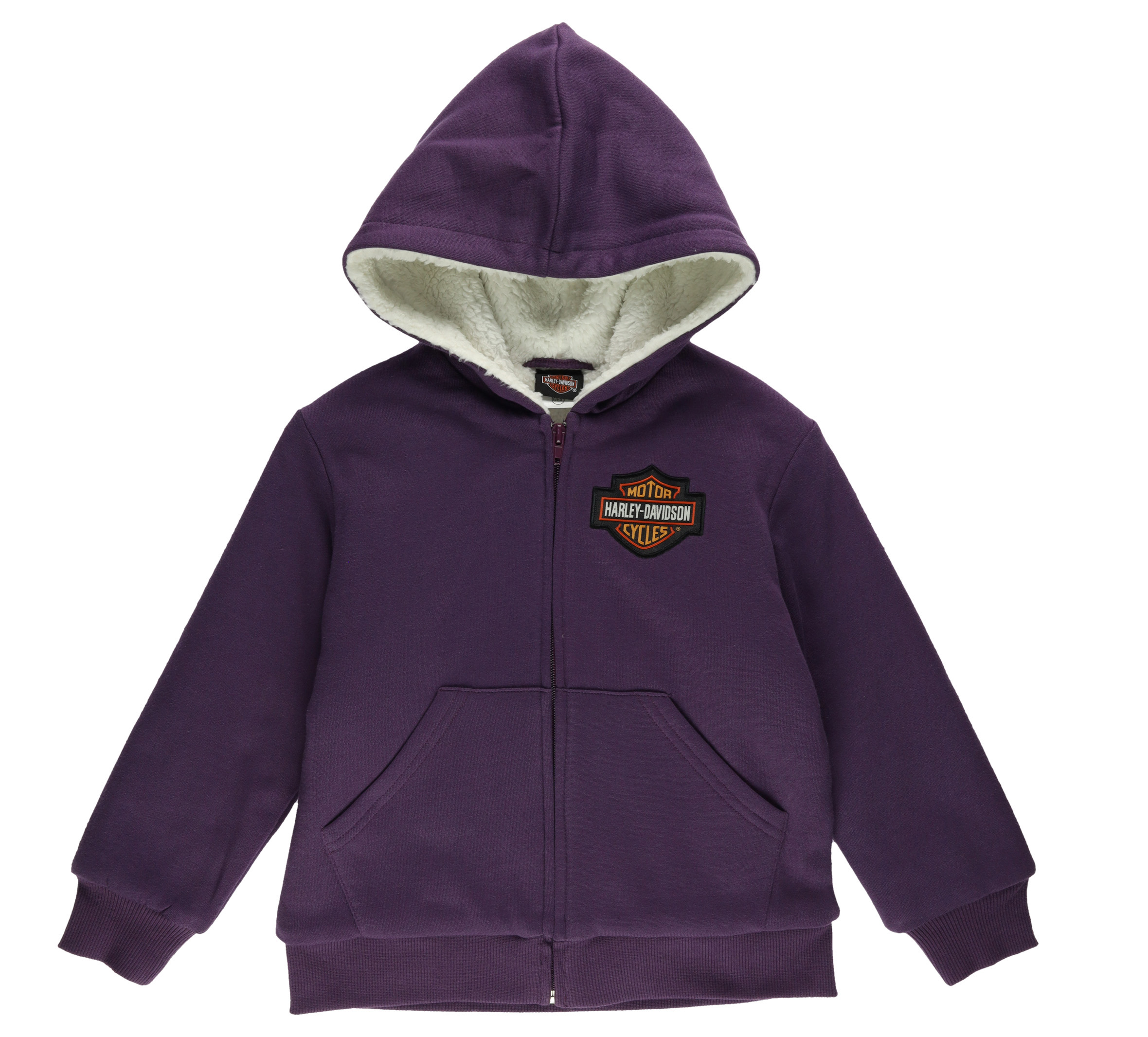 Little Girls Bar & Shield Sherpa Lined Fleece Hoodie | Harley