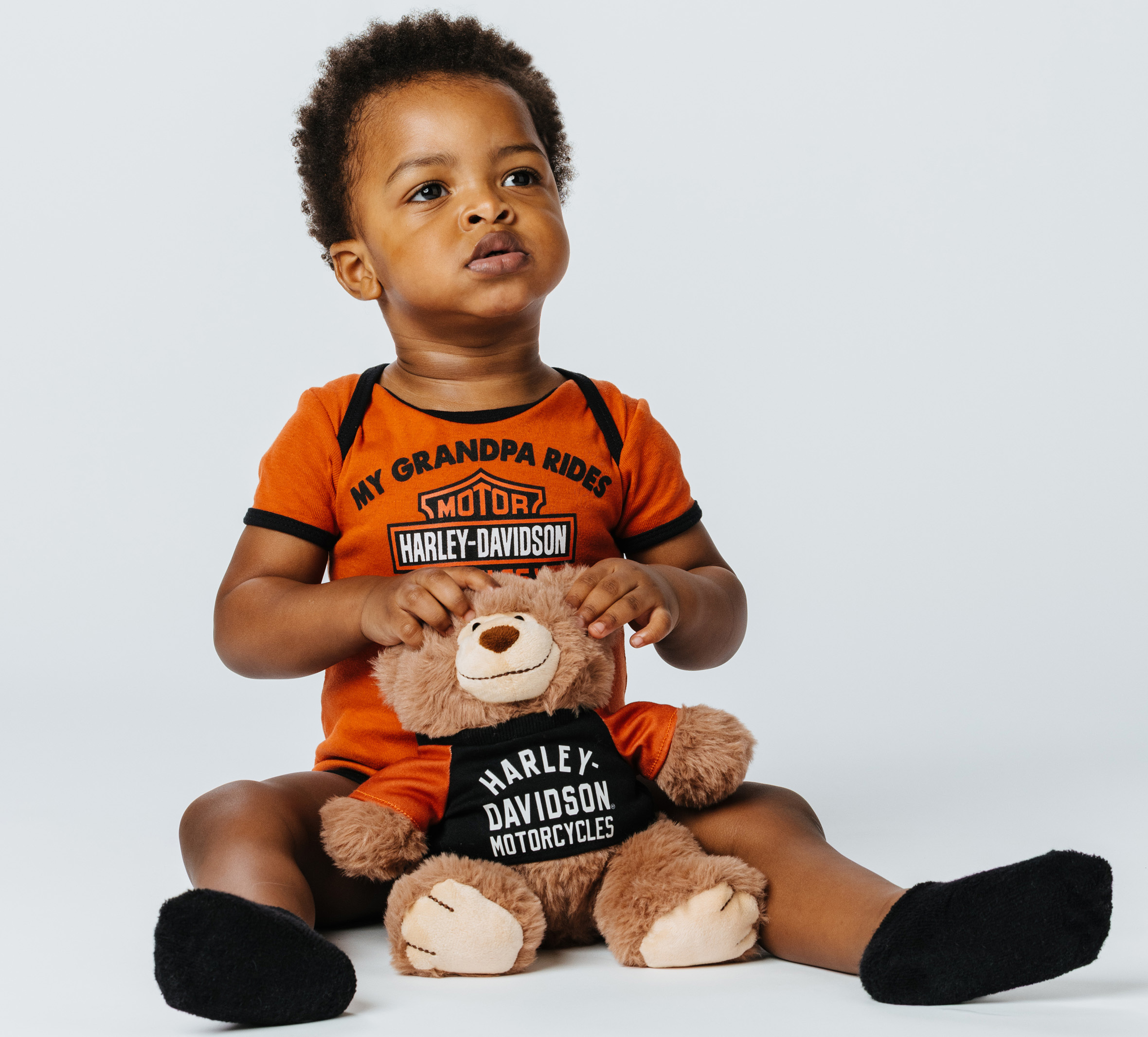 Infant Boys Grandpa Rides a Harley Rib Bodysuit 2 Pack