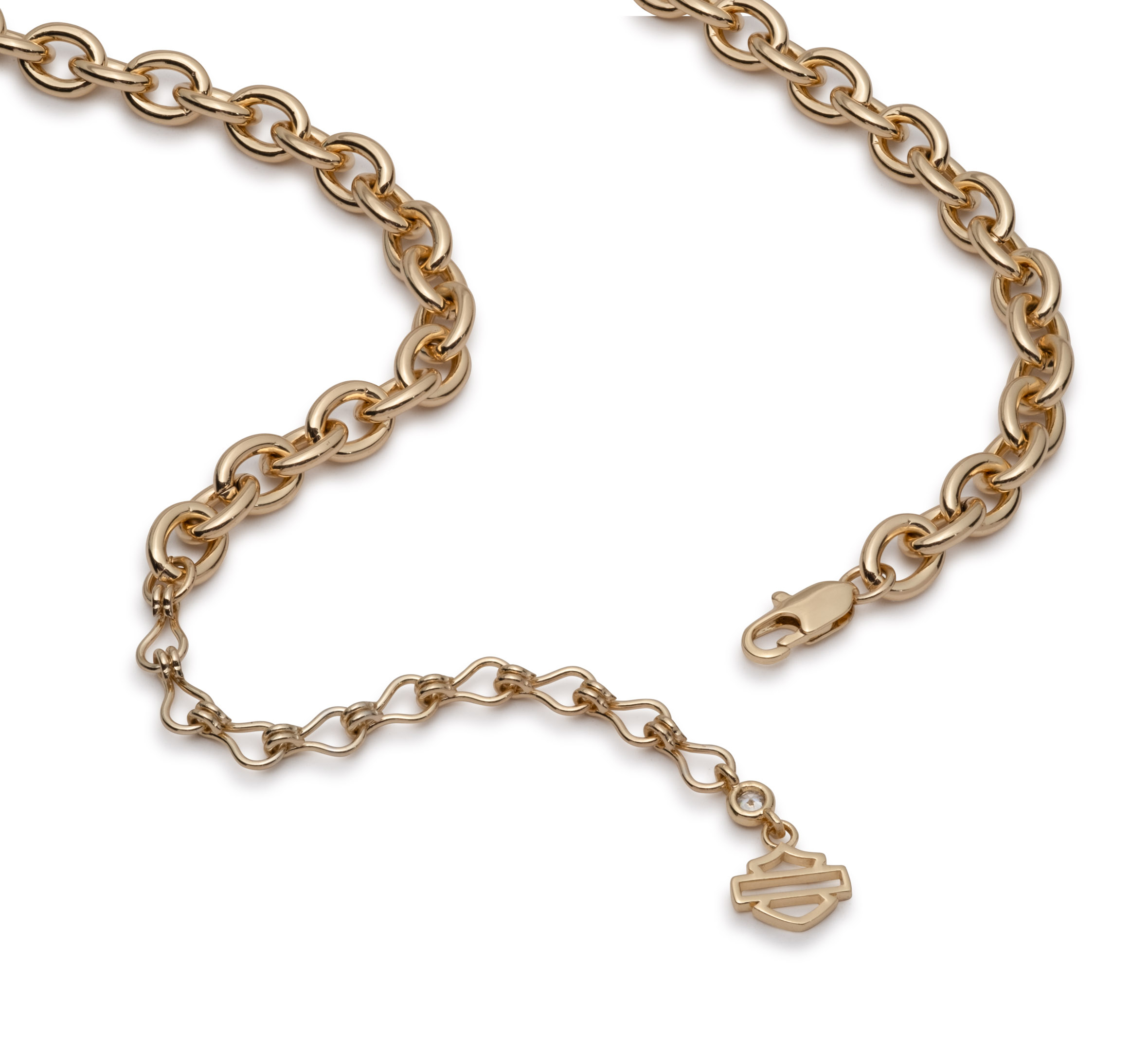 Women's 16" Oval Chain Bar & Shield Necklace
