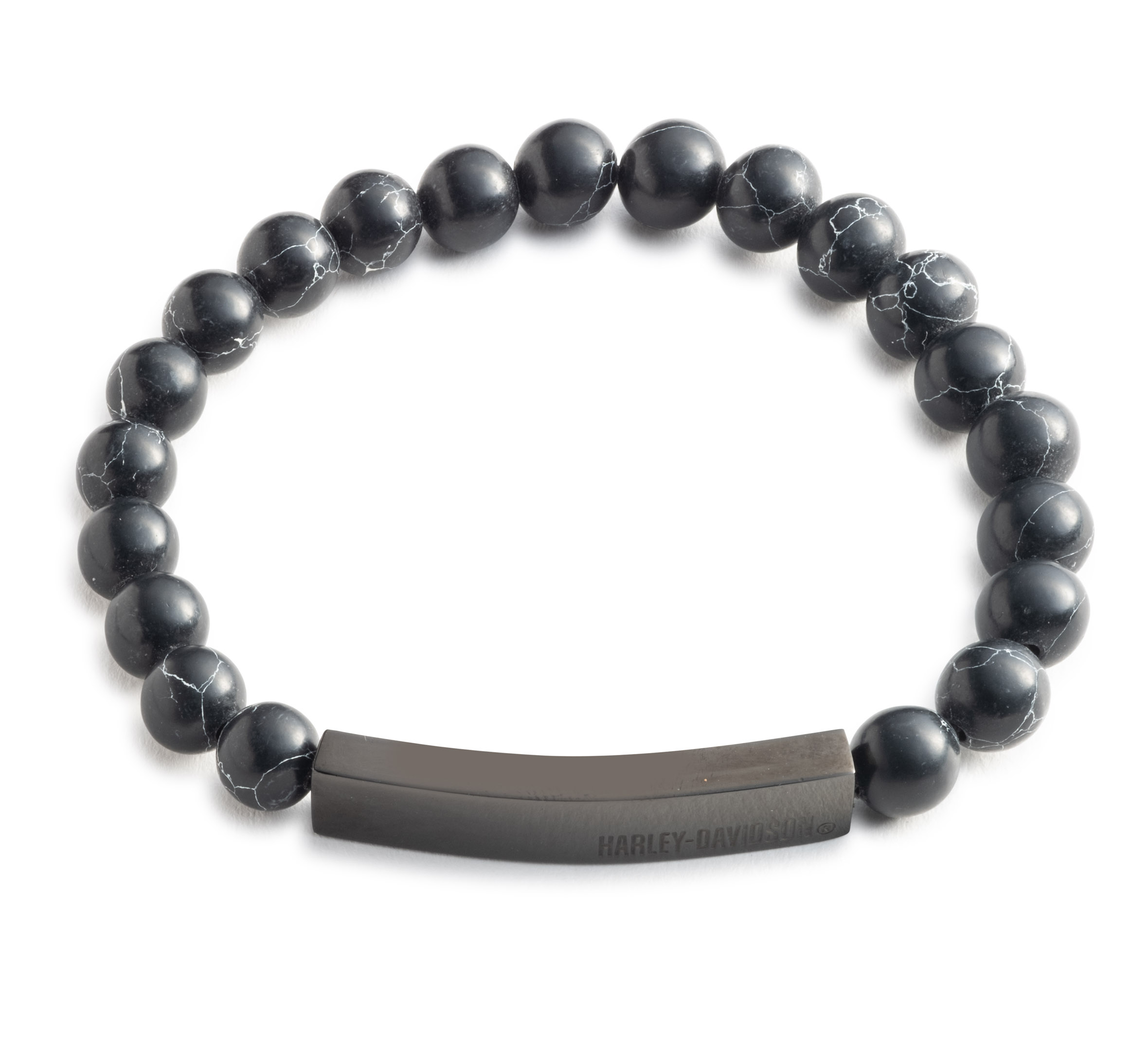 Men's Bar & Shield Braided Leather Bracelet | Harley