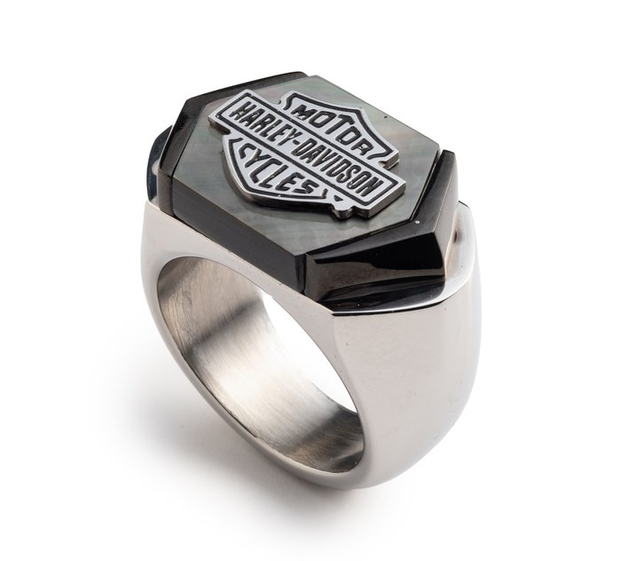 Men's Bar & Shield Large Logo Ring 2
