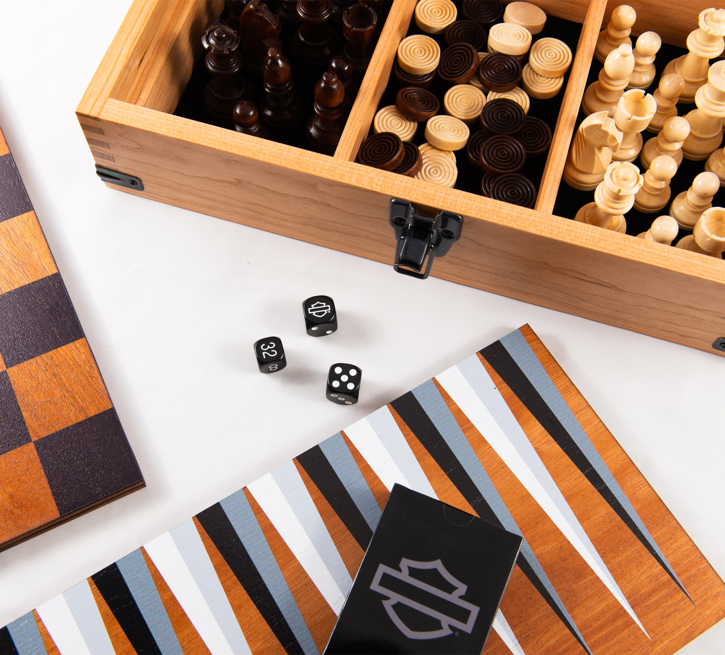 HD Deluxe 4 in 1 Game Set Chess / Checkers / Backgammon / Playing