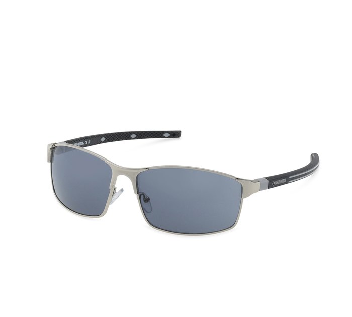 Rectangular Sunglasses Silver Smoke 1
