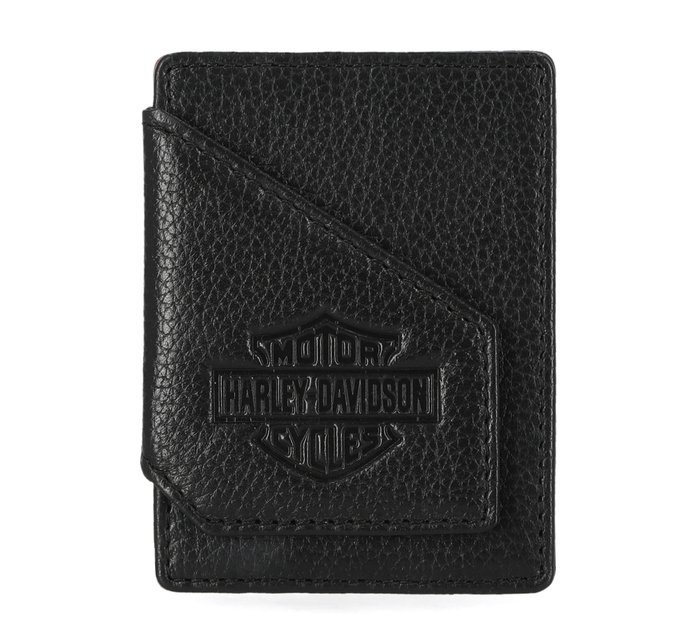 Mens Bar & Shield Core Pebble Card Case Wallet 1