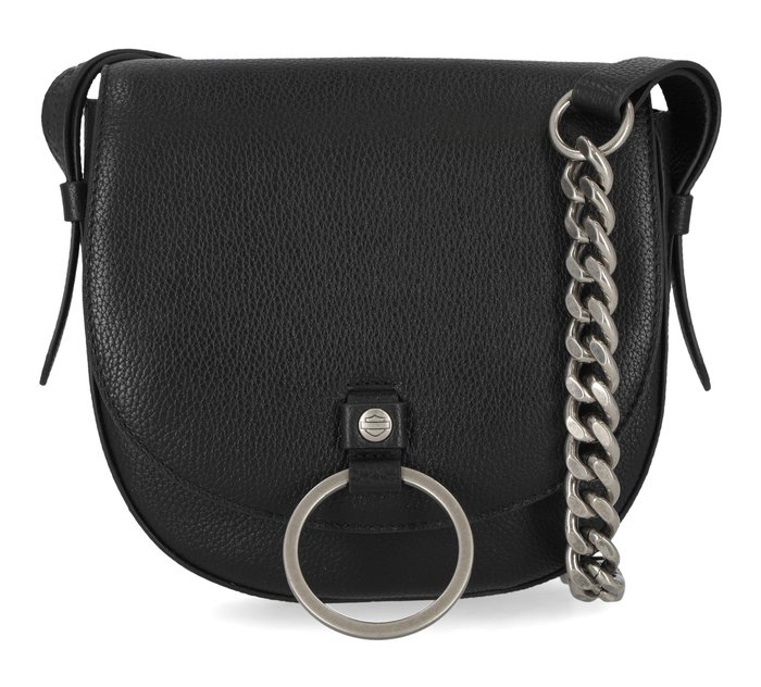 Womens O-Ring Chain Flap Crossbody Bag 1