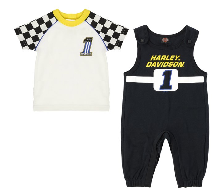 Infant Boys Knit Race Collection Overall & Tee Set 1