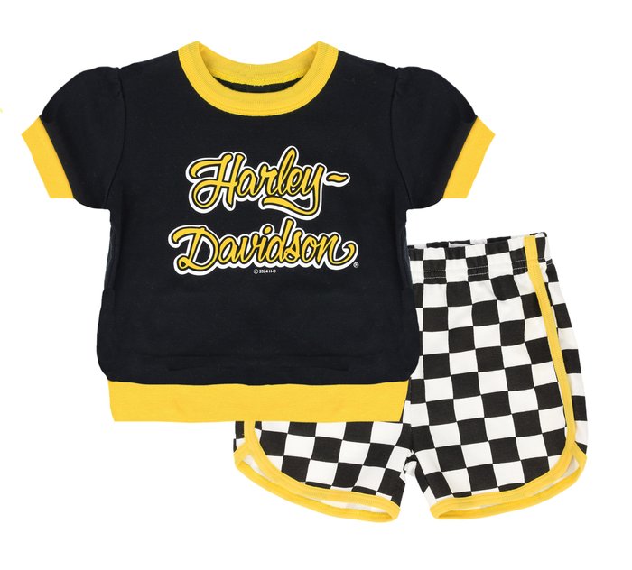 Infant Girls Race Collection  Tee & Short Set 1