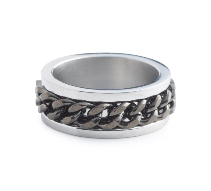 Men's Two-Toned Chain Inlay Ring 1