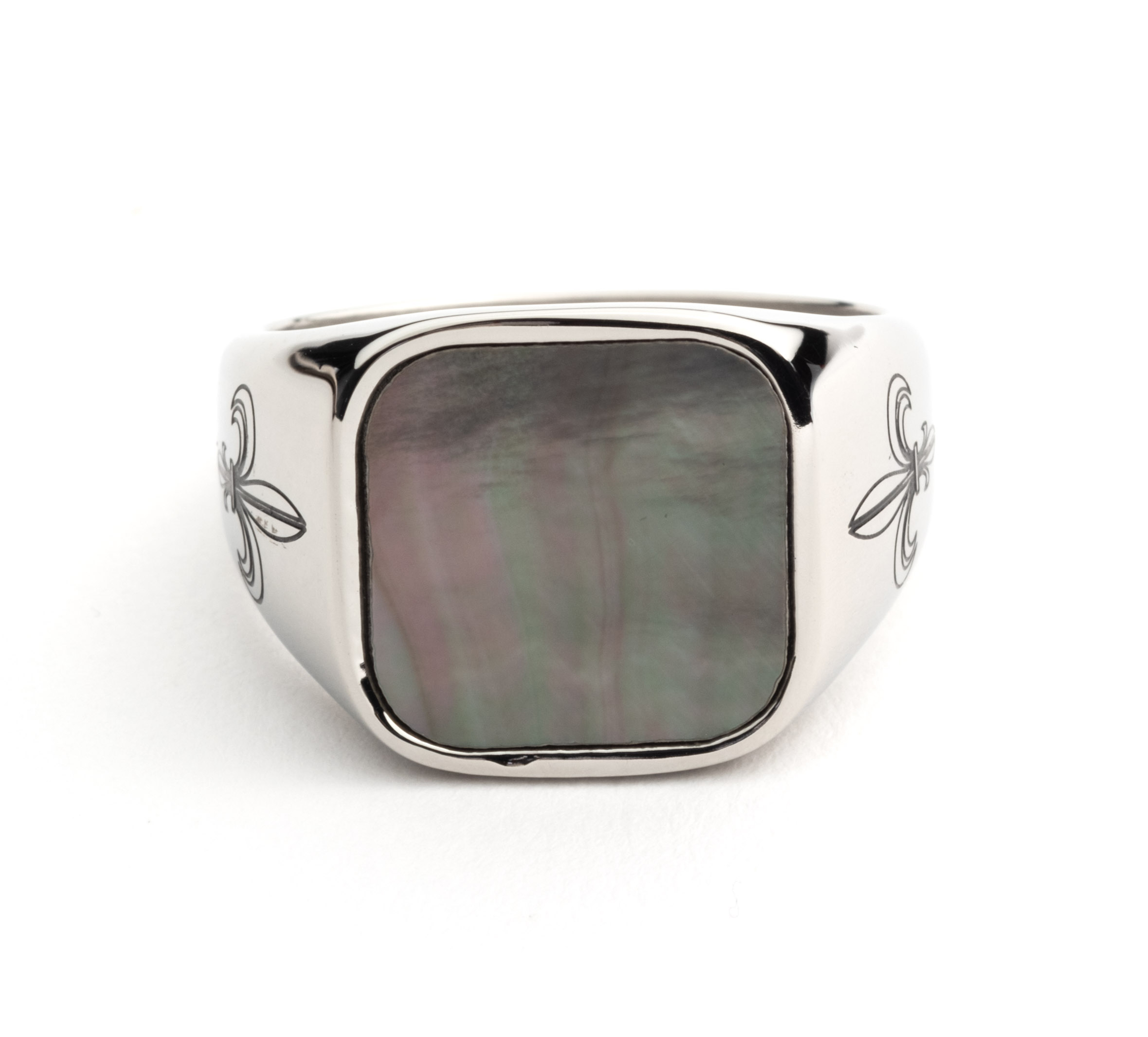 Brass Black Mother of Pearl Oval Signet Ring - Legier | Assembly New York