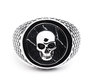 Men's Black Circle Skull Ring