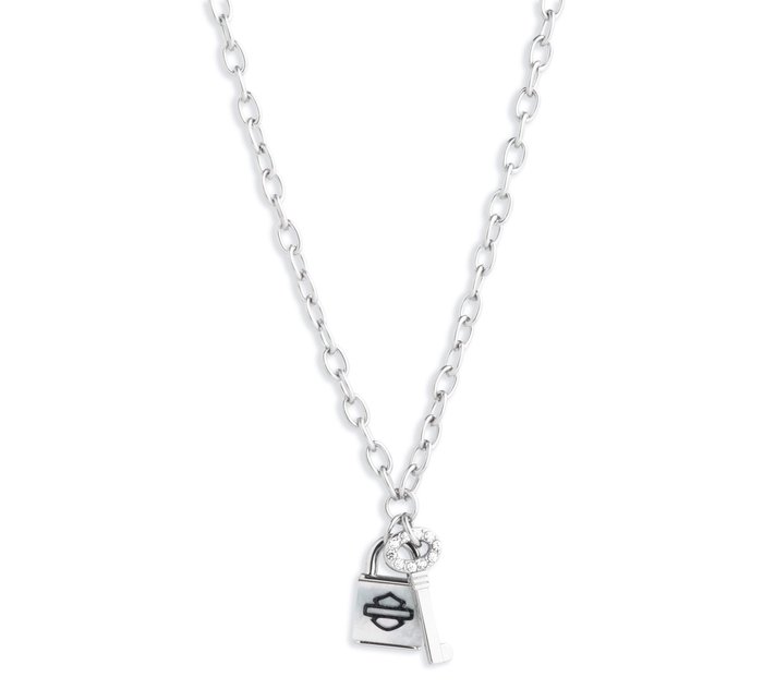 Women's 24" Necklace with Lock & Key Charms 1