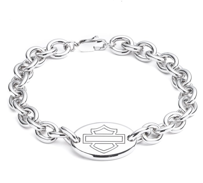 Women's Bar and Shield Plaque Chain Bracelet 1