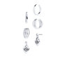 Women's 3-Piece Earring Set Including Cuffs and Heart